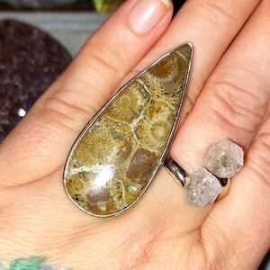 Gigantic Fossil Coral Statement Ring